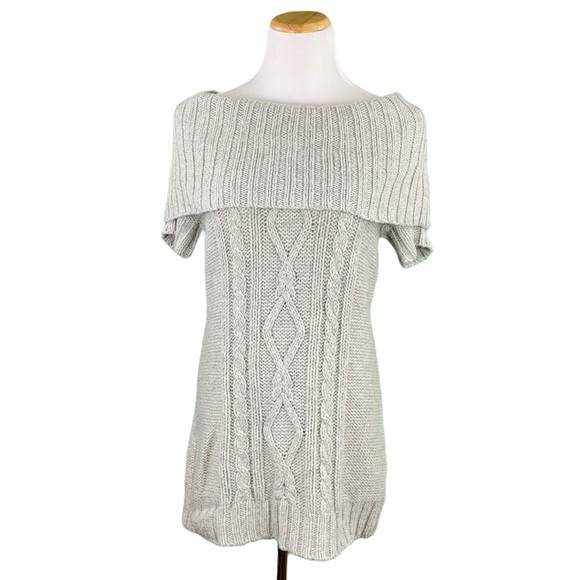 Columbia Wool Blend Cowl Neck Cable Knit Sweater